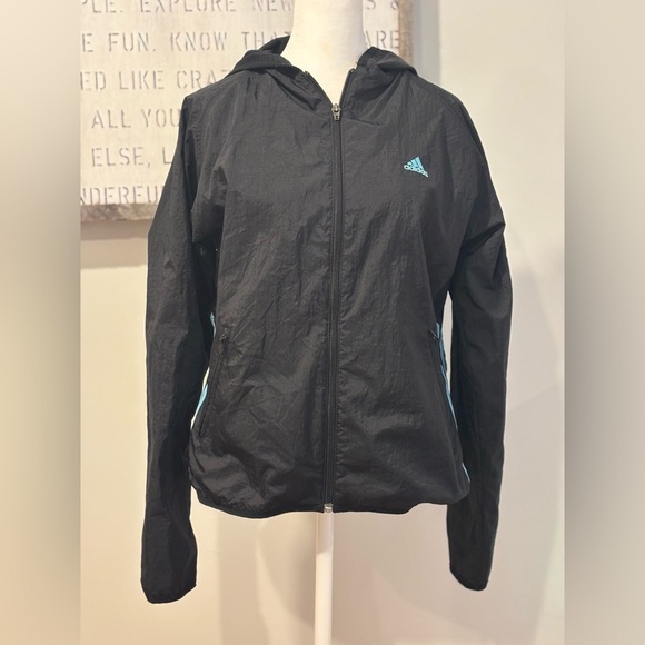 adidas Jackets & Blazers - Adidas Women's Black Utility Jacket with Blue Logo